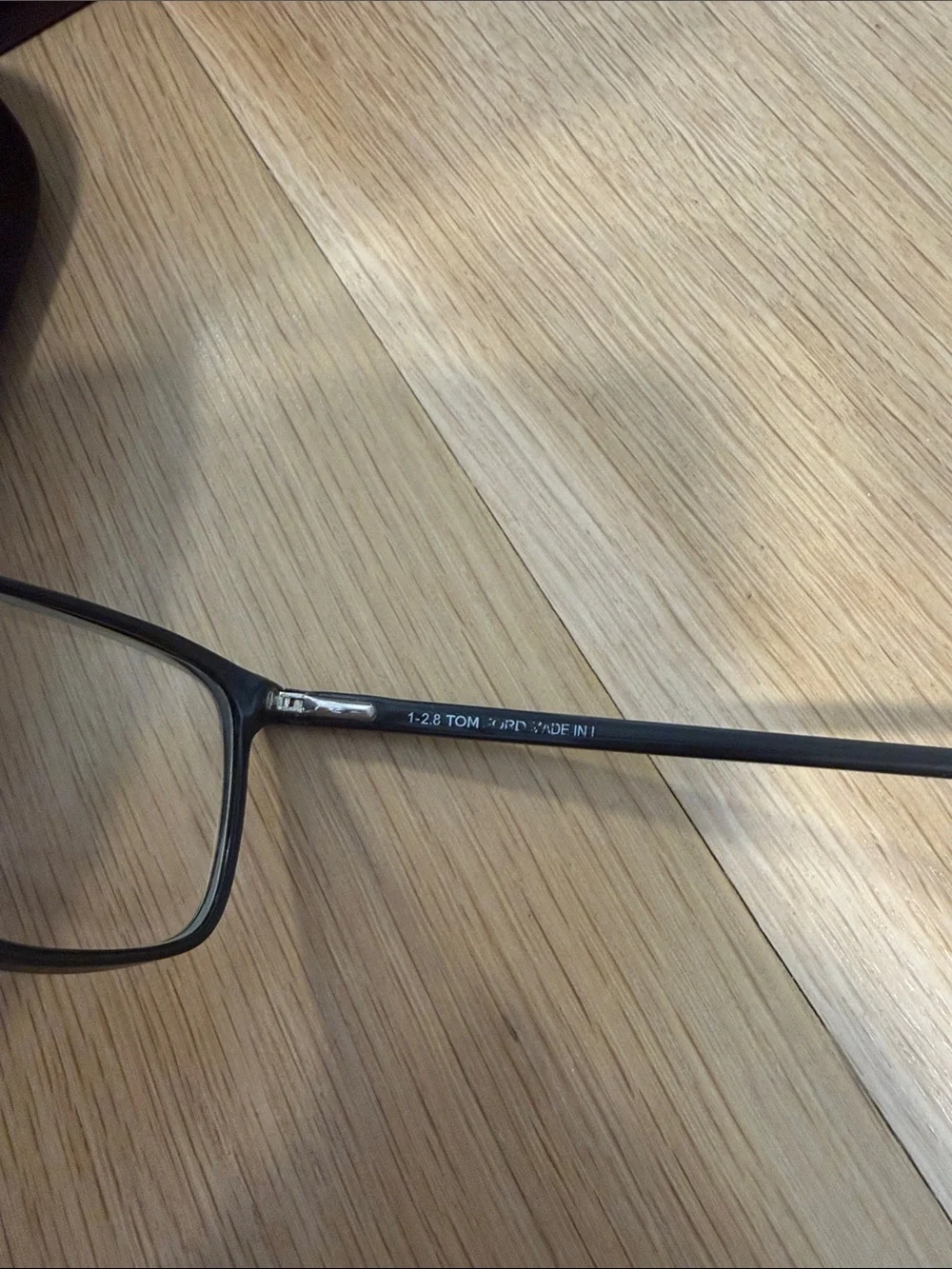 Tom Ford Black and Gold Rectangular Eyeglasses with Branded Case